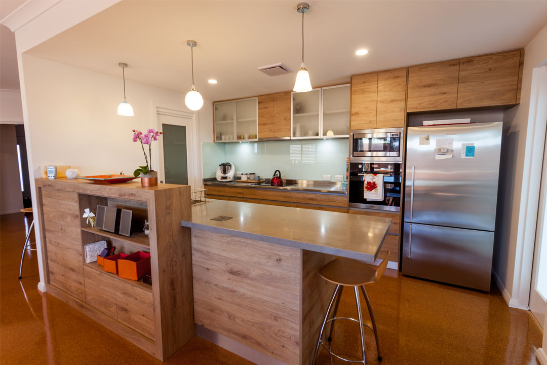 Right Homes kitchen with wooden cabinetry 